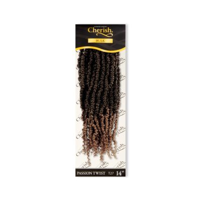 Cherish Bulk - Passion Twist 14" The worlds finest braiding hair. Easy to braid and shines just like human hair. Cherish's most refined and exclusive fibres are designed to make your hair experience more authentic. It looks, feels and performs like human hair and is conveniently manageable.