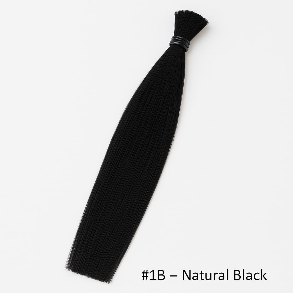 Straight Hair Extensions - Bulk Hair 100g - #1B Natural Black