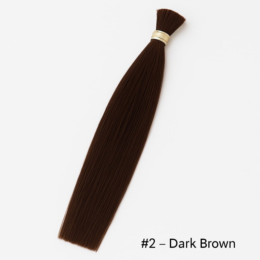 Straight Hair Extensions - Bulk Hair 100g - #2 Dark Brown
